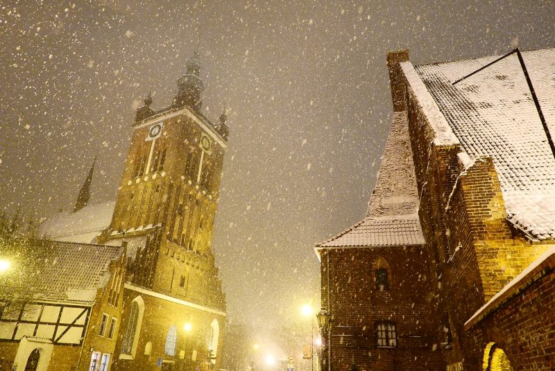 miasto, śnieg, czas